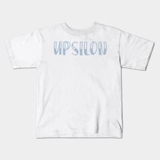 Light Blue Upsilon Letter Kids T-Shirt